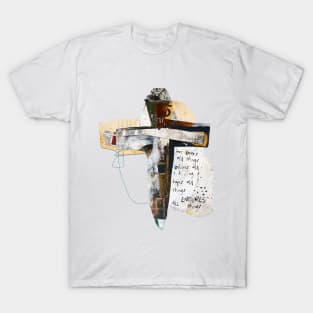 Abstract Collage Cross Art Love Endures All Things T-Shirt